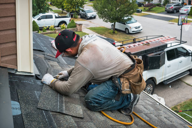 Professional Gutter Installation technician working in Haltom City, TX
